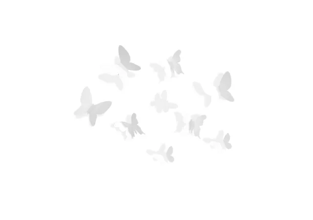 wanddecoratie vlinders wit