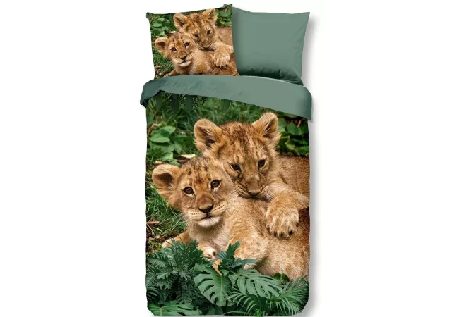 Overtrek éénpersoons lion cubs (140x220)