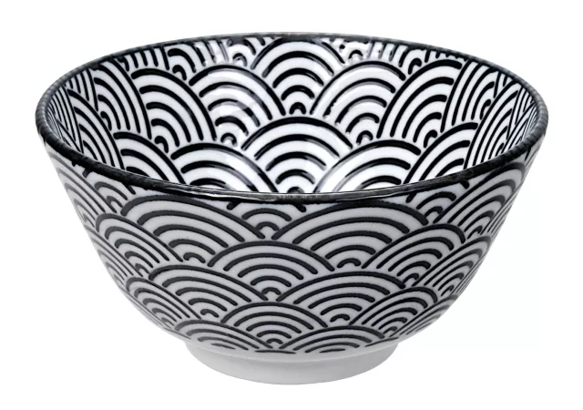 Nippon black rice bowl wave