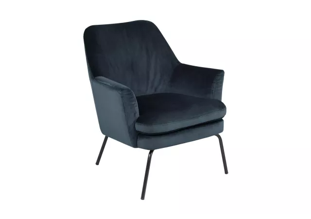 Fauteuil stof donker blauw