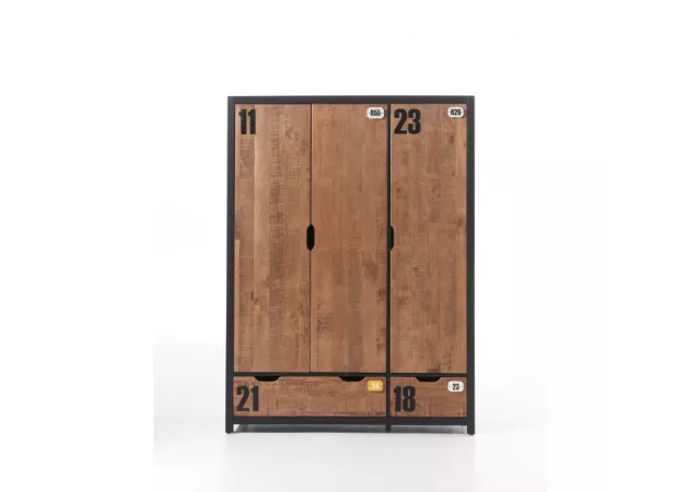 Kleerkast 3 deuren en 2 laden - 147,5cm breed  (toonzaalmodel)