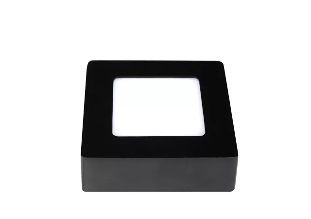 Wandlamp of plafondlamp 12cm vierkant zwart (incl. LED)