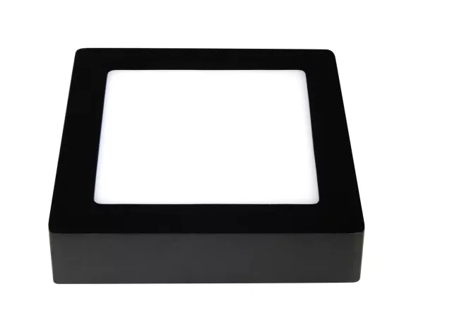 Wandlamp of plafondlamp 17,5cm vierkant zwart (incl. LED)