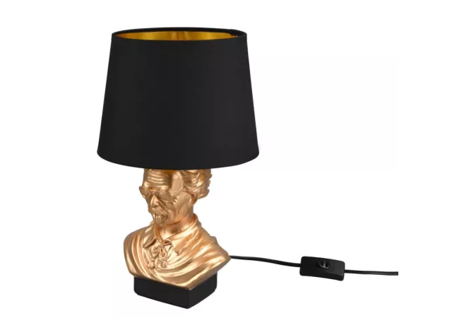 Tafellamp Albert goud met zwarte kap (exclusief lamp)