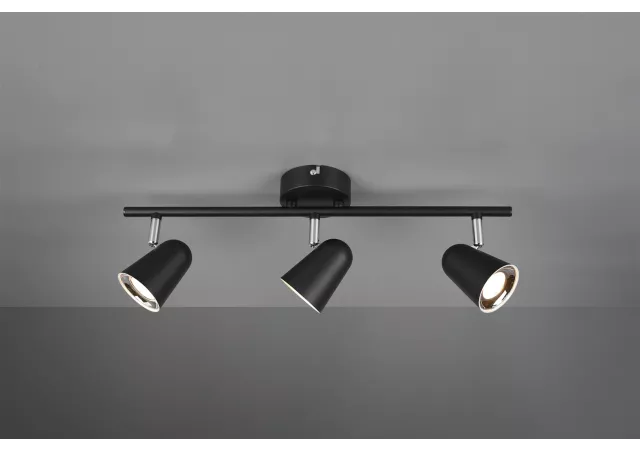 PlafondlampToulouse-3 zwart (incl. LED)
