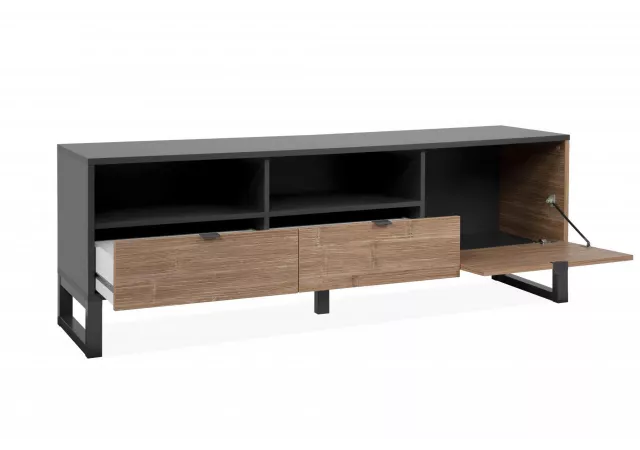 TV-meubel antraciet/bamboe (160 cm)