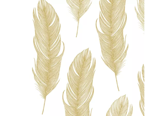 Servetten elegant feather gold (25x25)