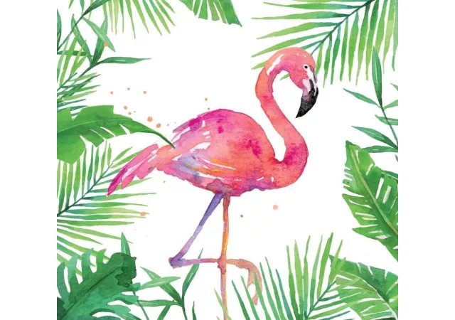 Servetten tropical flamingo (25x25)