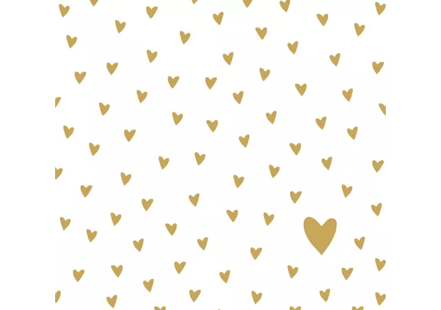 Servetten little hearts gold (33x33)