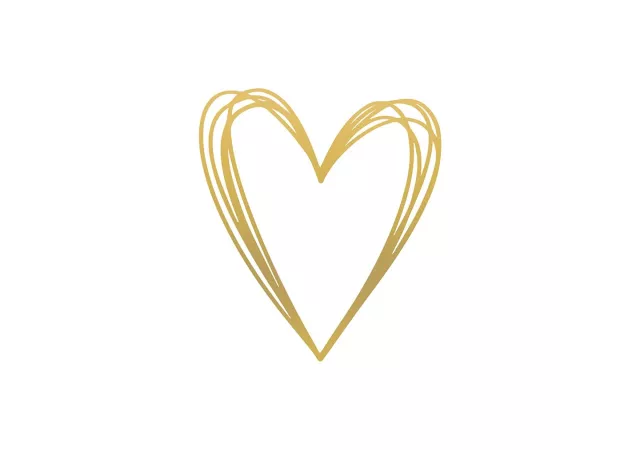 Servetten heart gold (33x33)
