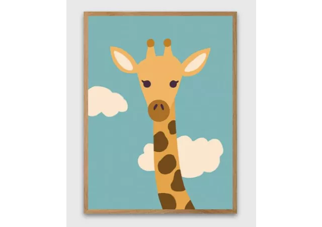 Ingekaderde affiche 'La girafe' 50x70
