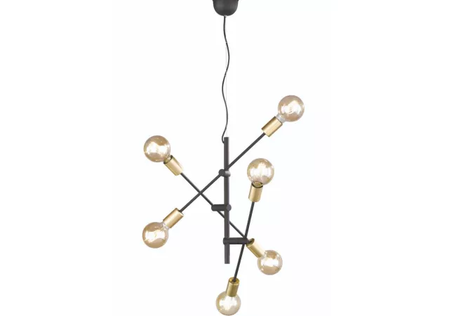 Hanglamp Cross-6 zwart (excl. Lamp)