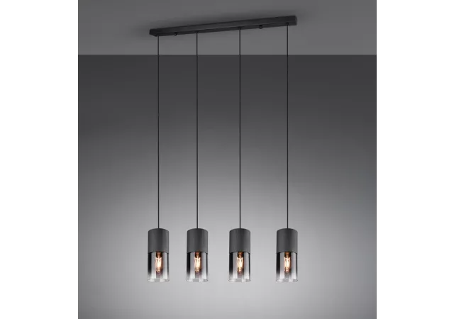 Hanglamp Robin-4 zwart/rookkleur (excl. Lamp)