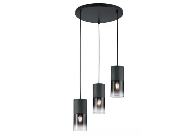 Hanglamp Robin-3 zwart/rookkleur (excl. Lamp)