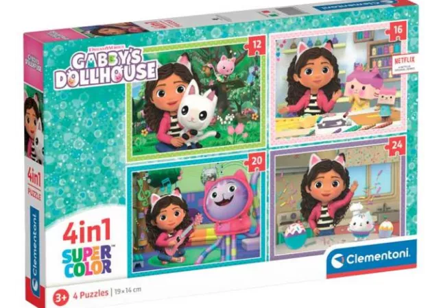 Gabby's dollhouse 4 in 1 puzzelset
