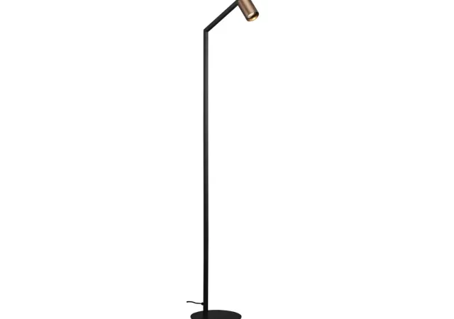staanlamp zwart/brons excl. 1xLED