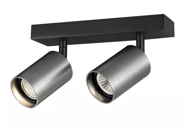 Plafondlamp zwart/staal excl. 2x LED