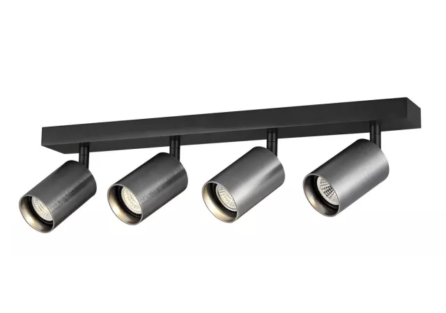 Plafondlamp zwart/staal excl. 4x LED