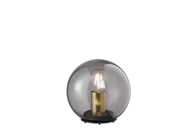 Tafellamp zwart/gerookt glas (excl. Lamp)