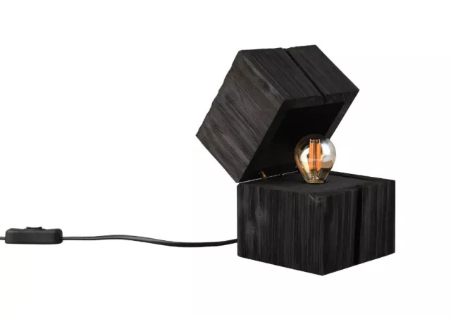 tafellamp Treasure zwart hout excl LED