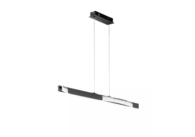 Hanglamp zwart/acryl wit (incl. led 8W)