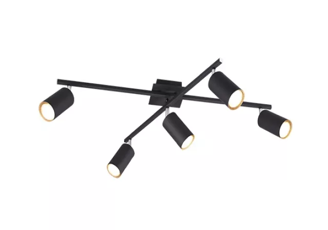 Plafondlamp Marley-5 zwart (excl. Lamp)