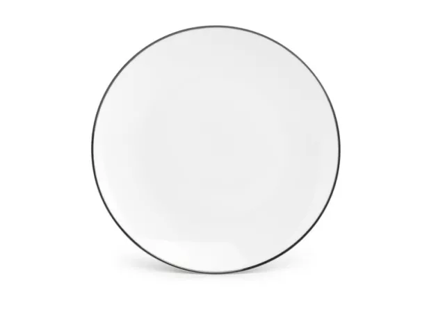 Basic white plat bord 20,5cm wit met zwarte rand