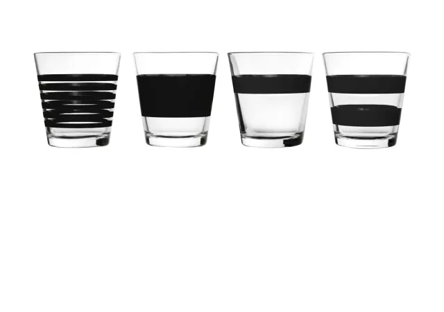 Glas Stripes zwart (set v 4) Salt and Pepper