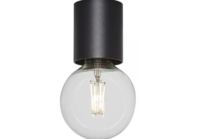 plafondlamp zwart diam. 8cm (excl. E27)