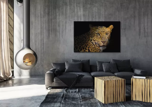 Glaskader acryl luipaard (120x80cm)