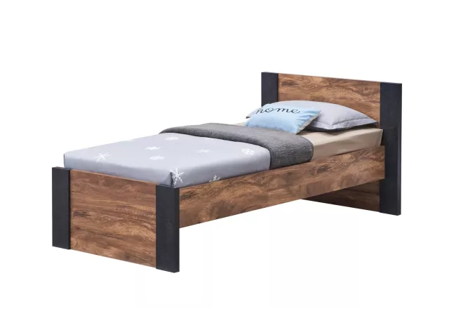 BED ACACIA EN BLACK CONCRETE (90 X 200 CM)