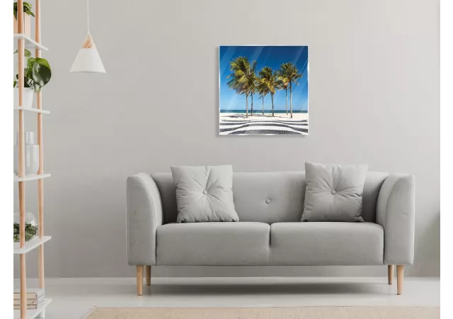 Glaskader palmbomen (50x50cm)