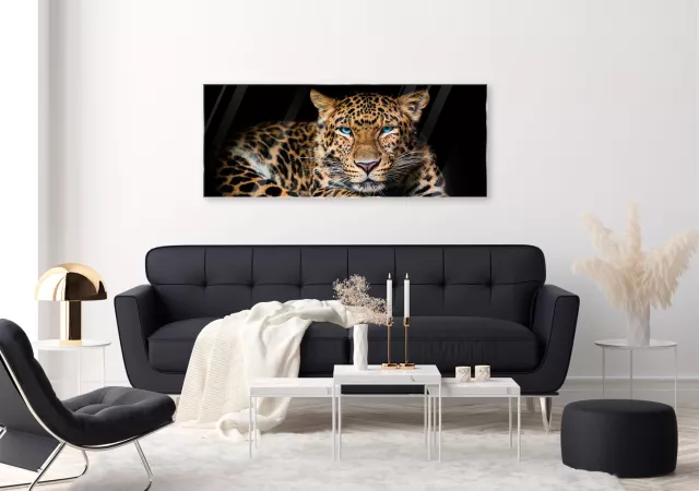 Glaskader leopard (125x50 cm)