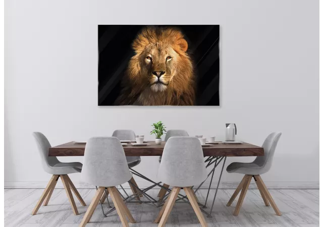 Glaskader leeuw (120x80 cm)