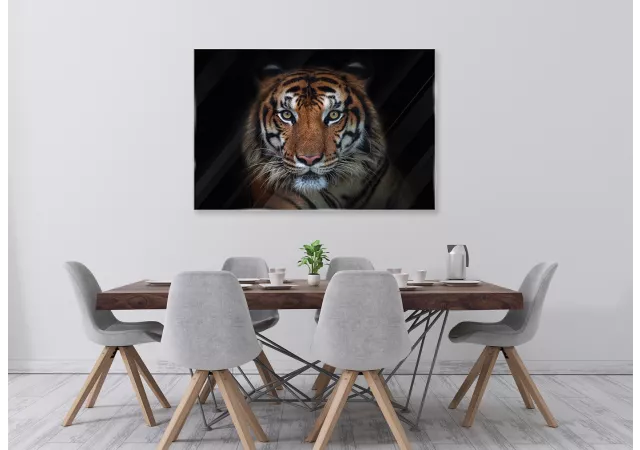 Glaskader tijger (80x120cm)