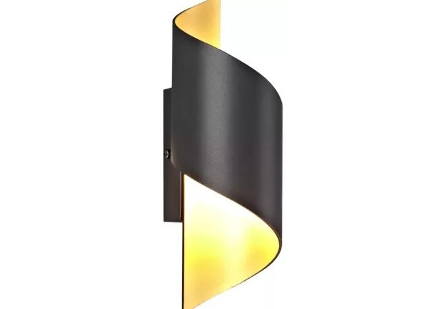 Wandlamp zwart/goud excl. LED