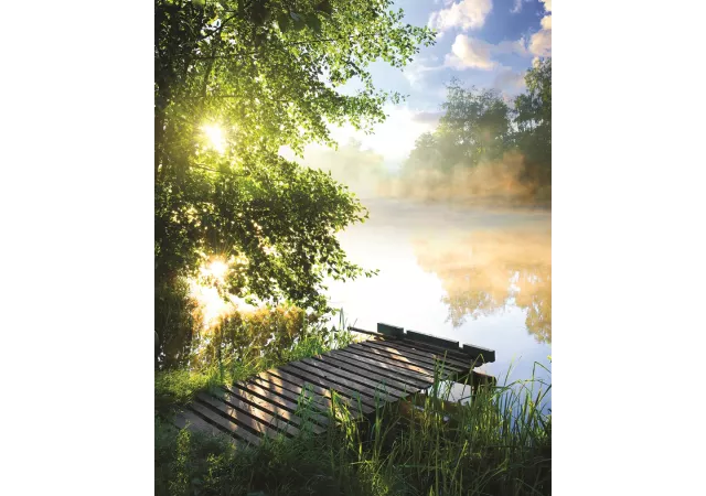 Canvas sunrise on the lake (80x60)