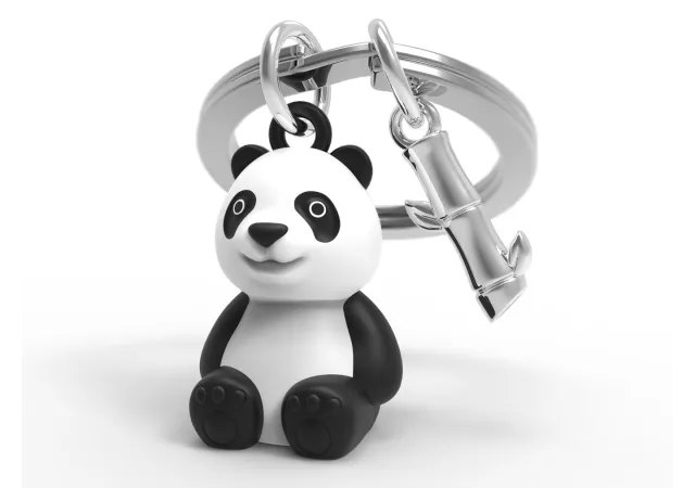 sleutelhanger metaal panda