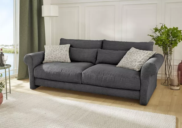 Big sofa grijs ribfluweel