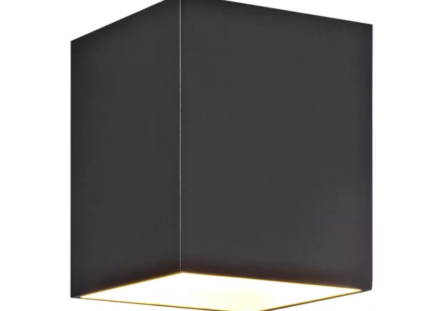 Wandlamp zwart/goud kubus excl. LED