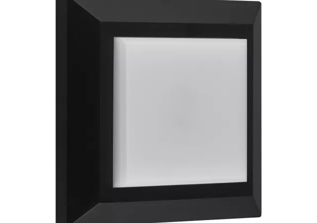 Wandlamp vierkant zwart (incl. LED)