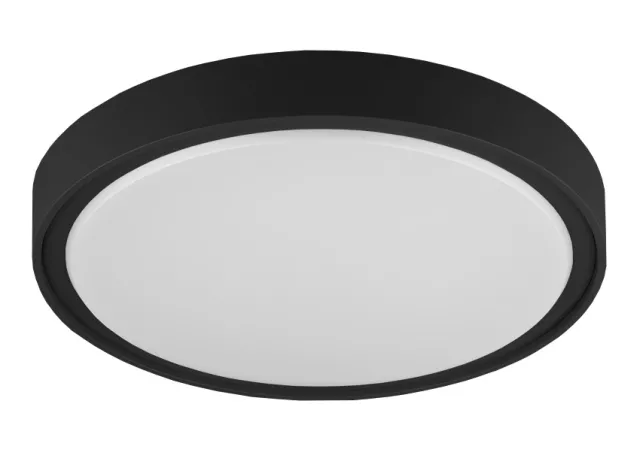 plafondlamp 36cm rond zwart (incl led)