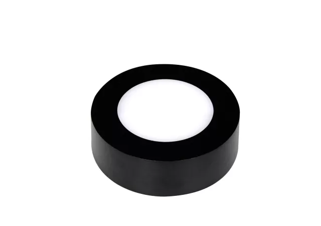 Wandlamp  rond-12cm zwart (incl. LED)