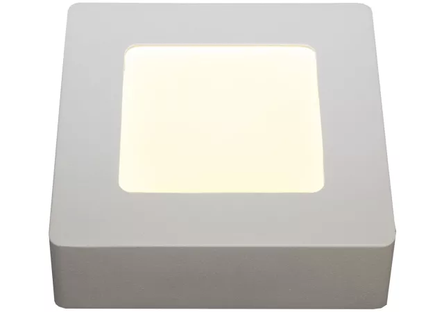 Plafondlamp 12cm vierkant wit (incl. LED)