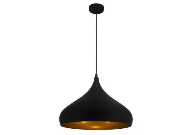 Hanglamp 42cm zwart/goud (excl. Lamp)