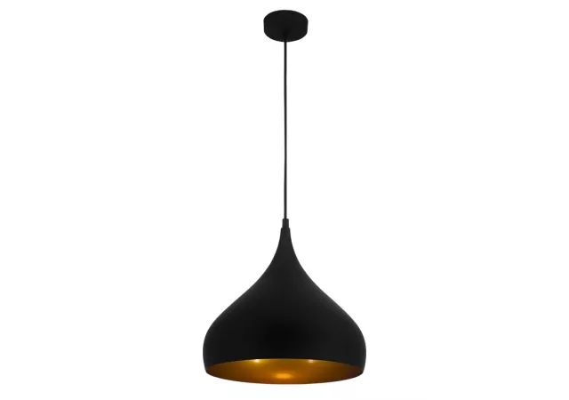 Hanglamp 32cm zwart/goud (excl. Lamp)