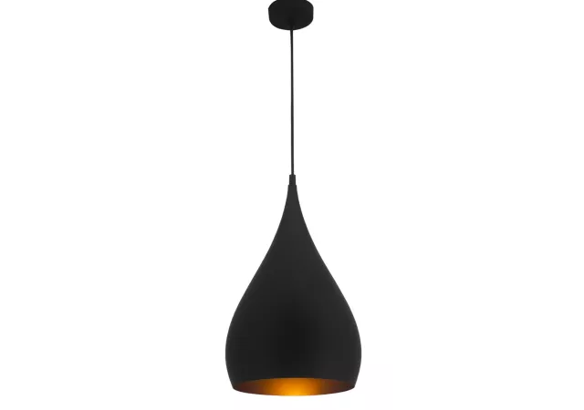 Hanglamp 25cm zwart/goud (excl. Lamp)