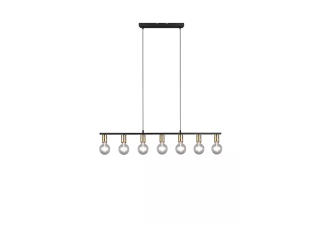 Vannes hanglamp messing/zwart (excl. 7 x E27)