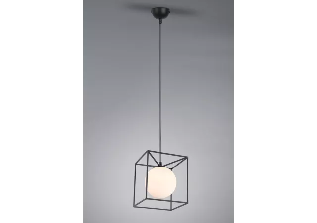 Hanglamp Gabbia-1 zwart/wit (excl. Lamp)