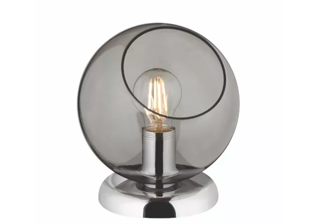 Tafellamp Clooney chroom/rookkleur (excl. Lamp)